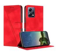 Mo-Beauty Etui Coque pour Xiaomi Redmi Note 12 Pro 5G / Poco X5 Pro 5G, Coque de Telephone en Cuir de Première Qualité [Pochette de Portefeuille] - Rouge
