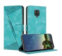 Mo-Beauty Etui Coque pour Xiaomi Redmi Note 9 Pro/Note 9S, Coque de Telephone en Cuir de Première Qualité [Pochette de Portefeuille] - Bleu Clair