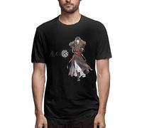 Mo Dao Zu Shi Men's Comfortable Short Sleeve Shirts Crew Neck Fashion T-Shirt Summer Black M