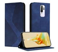 Mo-Somnus Coque pour Oppo A9 2020 / A5 2020, Housse en Cuir Portefeuille avec Magnétique Flip Étui à Rabat Case (Bleu)