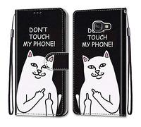 Mo-Somnus Coque pour Samsung Galaxy A5 2016/ A510, Etui en Cuir PU Portefeuille Housse Coque avec 360 Degrés Silicone Antichoc Protection Cover Cuir Pochette Magnétique Flip Béquille (Chat 5)