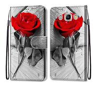 Mo-Somnus Coque pour Samsung Galaxy J5 2016/J510, Etui en Cuir PU Portefeuille Housse Coque avec 360 Degrés Silicone Antichoc Protection Cover Cuir Pochette Magnétique und Flip Béquille (Rose)