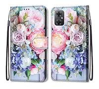 Mo-Somnus Coque pour Xiaomi Poco M4 5G/Poco M5 4G/Redmi Note 11R, Etui en Cuir PU Portefeuille Housse Coque avec 360 Degrés Protection Cover Cuir Pochette Magnétique und Flip Béquille (Fleur 3)