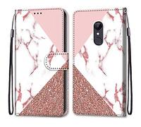 Mo-Somnus Coque pour Xiaomi Redmi 5 Plus, Etui en Cuir PU Portefeuille Housse Coque avec 360 Degrés Silicone Antichoc Protection Cover Cuir Pochette Magnétique und Flip Béquille (Marbre)