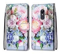 Mo-Somnus Coque pour Xiaomi Redmi 5 Plus, Etui en Cuir PU Portefeuille Housse Coque avec 360 Degrés Silicone Antichoc Protection Cover Cuir Pochette Magnétique und Flip Béquille (Fleur 3)