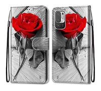 Mo-Somnus Coque pour Xiaomi Redmi Note 10 5G, Etui en Cuir PU Portefeuille Housse Coque avec 360 Degrés Silicone Antichoc Protection Cover Cuir Pochette Magnétique und Flip Béquille (Rose)