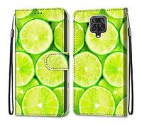 Mo-Somnus Coque pour Xiaomi Redmi Note 9S / Note 9 Pro, Etui en Cuir PU Portefeuille Housse Coque avec 360 Degrés Silicone Antichoc Protection Cover Cuir Magnétique und Flip Béquille (Citron)