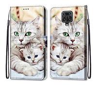Mo-Somnus Coque pour Xiaomi Redmi Note 9S / Note 9 Pro, Etui en Cuir PU Portefeuille Housse Coque avec 360 Degrés Silicone Antichoc Protection Cover Cuir Magnétique und Flip Béquille (Chats 2)