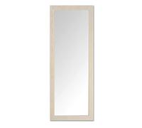 MO.WA Miroir Mural avec Cadre en Bois, 57 x 147 cm, Cadre en Bois Rustique, Blanc Shabby, Style Moderne géométrique, fabriqué en Italie, Miroir Long Entier