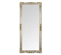 MO.WA Miroir Mural Baroque 62x142, Feuille d'argent Antique, Miroirs Classique, Grand Cadre Bois argenté, Long Vertical/Horizontal, déco Maison Chambre Salon, Made in Italy