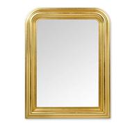 MO.WA Miroir Mural Classique Louis Philippe 67x87 Cadre doré Feuille d'or, Antique Miroirs cheminée Chambre Salle de Bain Couloir Made in Italy