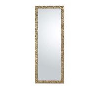 MO.WA Miroir Mural Long Moderne, Miroir Mural 55x145 Cadre Bois Argent Antique, fabriqué en Italie, Grand Miroir Pleine Longueur