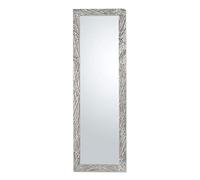 MO.WA Miroir Mural Moderne 47x142 cm Long Cadre Bois Argent Rectangulaire Made in Italy, Couloir Chambre Deco Maison
