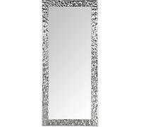 MO.WA Miroir Mural Moderne Feuille Argent 77x177, Grand Miroirs Long Grand Format, Cadre Bois argenté, rectangulaire Pleine Longueur, mirroir Moderne Made in Italy
