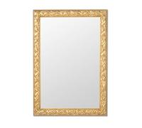 MO.WA Miroir Mural Moderne rectangulaire doré, fabriqué en Italie, Miroir Or 49x69, Miroir Mural Classique Baroque pour Couloir, Chambre, Salon, entrée