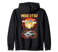 Moab, Utah, États-Unis, Scenic Mountain, Design rétro de Coucher de Soleil Sweat à Capuche