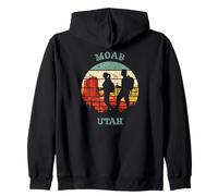 Moab Utah Randonnée Vintage Retro Sunset Design vieilli Sweat à Capuche