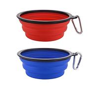 MOACC Gamelles Pliables pour Chien en Silicone - Lot de 2 Avec Mousqueton, Bol Portable à Eau ou Alimentaire pour Moyen à Grands Chiens, Idéal pour Voyage