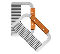 Moacc - Lot de 2 coupe-légumes lame ondulée - pour pommes de terre, courges, carottes - lame en acier inoxydable et poignée en bois