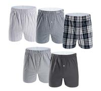MOACC M Boxer tissé à Carreaux pour Homme 100% Coton de qualité supérieure, Coupe américaine, Taille élastique(5 Pack-T4,M)