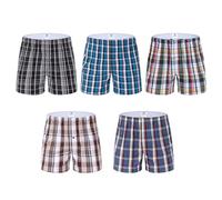 MOACC M Boxer tissé à Carreaux pour Homme 100% Coton de qualité supérieure, Coupe américaine, Taille élastique(5 Pack-T1,M)