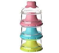 Moageme Boite Lait Empilable Distributeur Lait en Poudre 3 Compartiments Doseuse Poudre Lait bébé Lait en Poudre Distributeur Portable pour céréales/Aliments/Fruits/collations