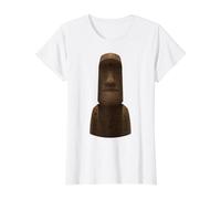 Moai Head Chili île de Pâques T-Shirt Graphique avec Valeur, Femme, Blanc, S