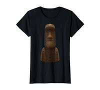 Moai Head Chili île de Pâques T-Shirt Graphique avec Valeur, Femme, Noir, S