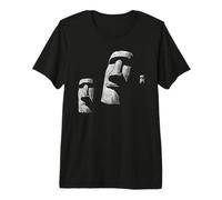 Moai Heads Art Statues occultes de l'île en Polynésie Chili T-Shirt Haut de Gamme