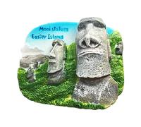 Moai Île de Pâques Chili Aimant pour Réfrigérateur 3D Résine Fait À La Main Artisanat Touristique Voyage Ville Souvenir Collection Lettre Réfrigérateur Autocollant