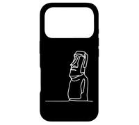 Moai Statue Line Art Île de Pâques Dessin Coque pour iPhone 17 Pro