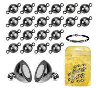 MOAMUN 20Pièces Fermoir Bracelet Magnétiques, Fermoir Collier Ronds Attache Bracelet, Attache Collier Attaches et Fermoirs pour Bijoux pour Colliers Bracelets Chevilles Bijoux Bricolage (Noir 6mm)
