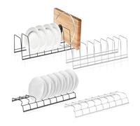 MOAMUN 4 Egouttoir Vaisselle Inox, Porte Vaisselle Égouttoir Egoutoire Vaisselle Cuisine, Range Assiette Inoxydable Seche Vaisselles pour Couvercle De Pot Assiettes De Bol Planches à Découper