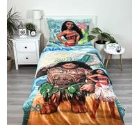 Moana Housse Couette Réversible Set 100% Coton Maui Disney Bleu Simple Ue Taille