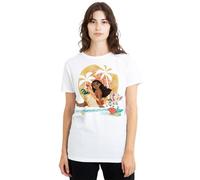 Moana - T-shirt motif/style assise et coucher du soleil - Femme (TV25160)