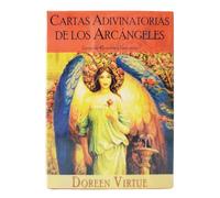 MOANATURA Jeu de cartes divinatoires des Archanges en espagnol. Jeu de 45 cartes et livre guide en QR. Tarot Oracle. Jolies cartes débutantes. Taille de poche.