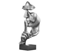 Moaobooh Sculpture décorative, moderne, minimaliste, sculpture abstraite, artisanat, décoration de salon, armoire à vin, chambre à coucher, décoration de bureau (argent)