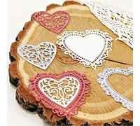 Moares Dies De Decoupe Scrapbooking,Scrapbooking Dies,2 pi¨¨Ces Dentelle Coeur m¨¦tal d¨¦Coupe Matrices Bricolage Scrapbooking Papier Carte Album Artisanat Moule