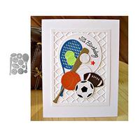 Moares Dies De Decoupe Scrapbooking,Scrapbooking Dies,Balle de Sport en m¨¦tal Matrices de d¨¦Coupe Bricolage Scrapbook Papier Cartes d¨¦cor poin?on Pochoir - Argent