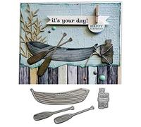 Moares Dies De Decoupe Scrapbooking,Scrapbooking Dies,Bateau Paddle Metal D¨¦Coupe Matrices DIY Scrapbook Papier Carte D¨¦coratif Artisanat Pochoir - Argent
