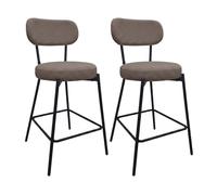 MOB-IN Chaises Celeste îlot Bar métal Tissu Velours côtelé H65cm