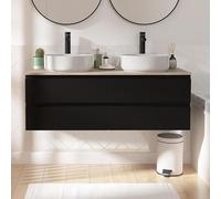 MOB-IN Ensemble Double Vasque Suspendu Sorrento avec vasques et robinets 120 cm