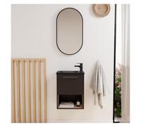 MOB-IN Ensemble Lave-Mains avec Niche, Robinet et Miroir Ovale