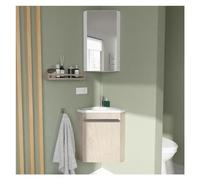 MOB-IN Ensemble Lave-Mains d'angle SKINO décor chêne + Vasque + Armoire de Toilette