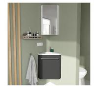 MOB-IN Ensemble Lave-Mains d'angle SKINO + Vasque + Armoire de Toilette