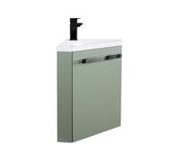 MOB-IN Ensemble Lave-Mains d'angle Suspendu SKINO avec Robinet Noir