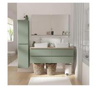 MOB-IN Ensemble Meuble Double Vasque Sorrento Suspendu avec Colonne 120cm