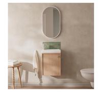 MOB-IN Ensemble Meuble Lave-Mains décor chêne Frame + Miroir