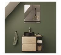 MOB-IN Ensemble Meuble Simple Vasque EDISSON 70 cm + Vasque + Miroir