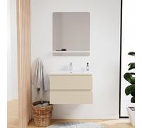 MOB-IN Ensemble Meuble Simple Vasque Sorrento 60 cm + Robinet + Miroir